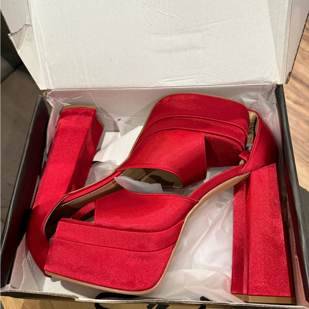 Fashion Nova That Extra Red Platform Heels